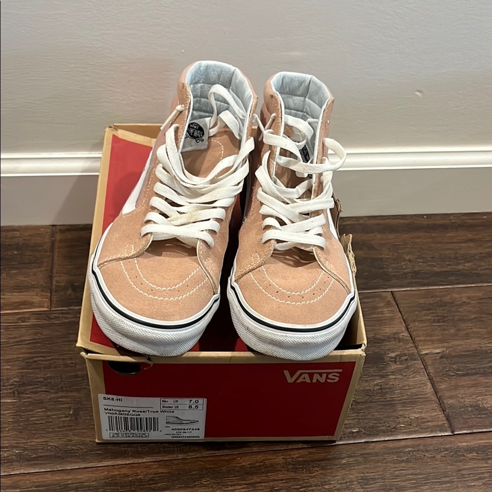 Vans High-Top Sneakers in Light Peach